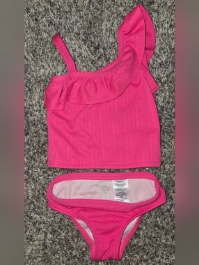 wonder nation Hot Pink Ruffle Tankini Top and Bottom